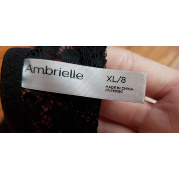 Ambrielle XL Black Unpadded Elastic Lace Bralette - Picture 5 of 5